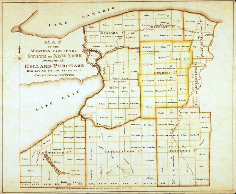 Map of Western New York including the Holland Purchase